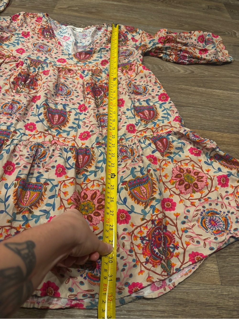 Natural Life Charlotte Flowy Dress Boho Cottagecore Floral Mini Dress XS - Picture 6 of 6